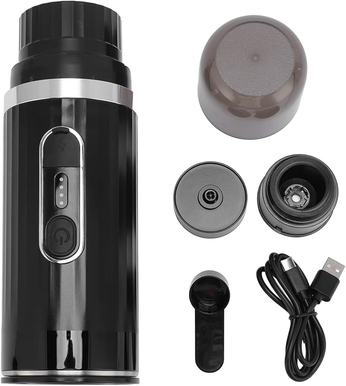 Portable Rechargeable Coffee Machine 20 Bar Pressure 2000mAh Battery with Stainless Steel Liner for Car Travel Camping Office Outdoor Use - Image 6