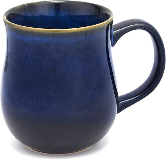 20 Oz Large Ceramic Coffee Mugs with Handle(Starry Blue) | 600ml Handmade Tea Cup for Office and Home, Microwave and Dishwasher Safe, Mug for Hot Cold Drinking by RELEDESA