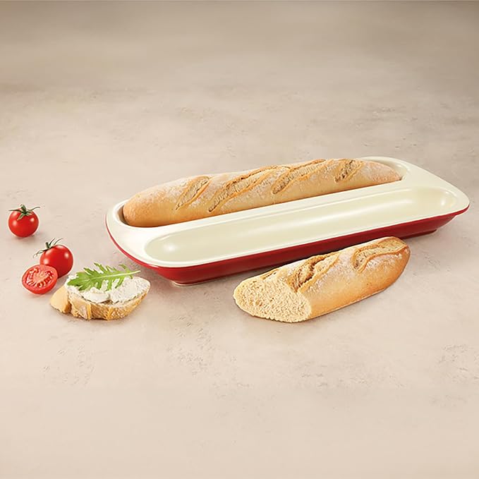 Tescoma Delicia 622218 Ceramic Baking Mould for Baguettes, Includes Recipe Booklet, Dishwasher Safe - Image 2
