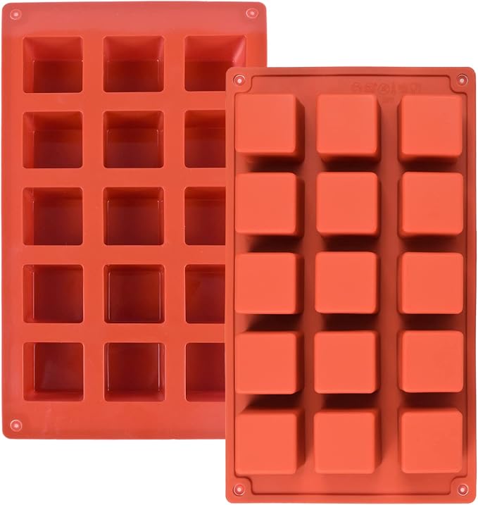 2 Pack Square Silicone Mold | Candy Chocolate Mousse Cake Baking, Dessert Molds, For Soap, Ice Cream, Truffle, Brownie - Image 3
