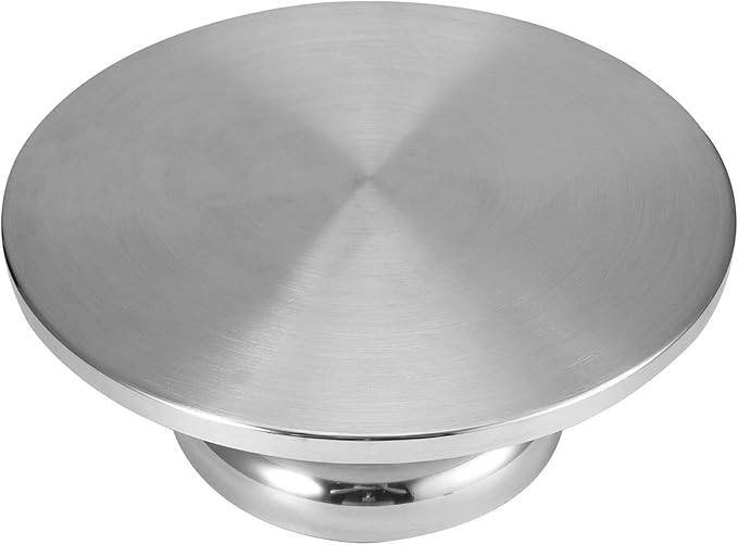Acouto Revolving Cake Stand 304 Stainless Steel Revolving Cake Base Stand Turntable Kitchen Baking Accessory 30cm Decorating Home & KitchenKitchen & DiningDining &