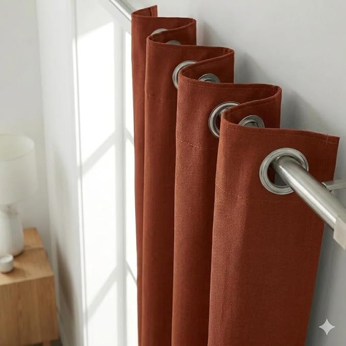 Urban Villa Cotton Grommet Curtains 52x96 (2 Panels) Orange - Image 7
