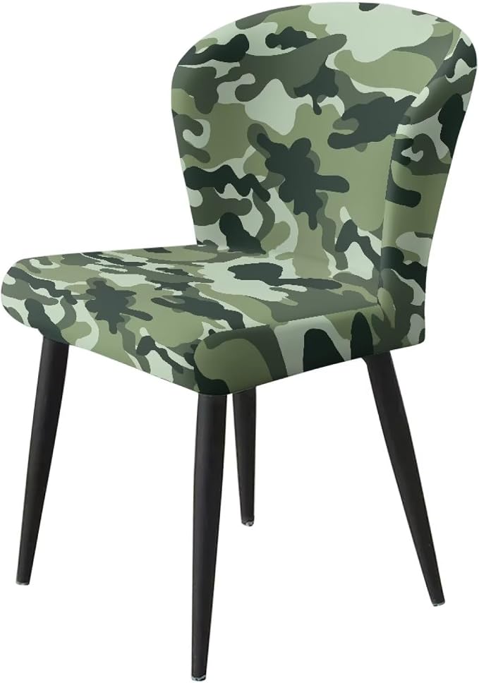 Green Camouflage Soft Bar Stool Slipcovers Non Slip Waterproof Bar Stool Chair Covers with Elastic Band for Dining Room Chairs - Image 3
