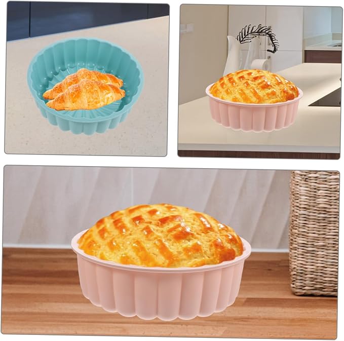 8-Inch Food-Grade Silicone Round Cake Mold Set 2-Piece High-Temperature Resistant Bakeware for Cheesecake Tart and Pie Baking - Image 3