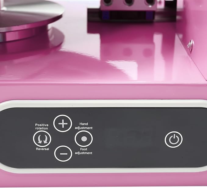 Cake Cream Spreading Machine, Electric Cake Decorating Machine for 4-12 Inch Cakes, Automatic Cake Cream Spreading Machine with Graduated Scrapers Turntable for Dessert Shops, 60-320RPM, 200W (Pink)