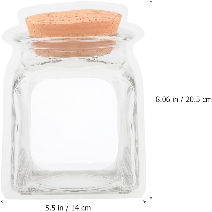 NOLITOY 100pcs Self-sealing Cookie Bags with Mason Jar Pattern, 14x20+3.5cm Bottle Wrapping Dessert Storage Bags for Snacks and Candy Packaging - Image 2