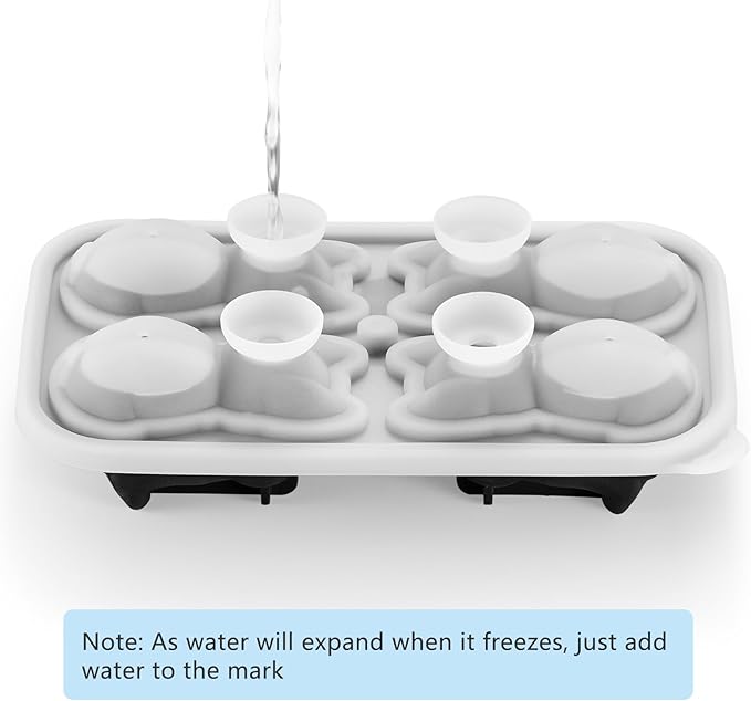 French Bulldog Ice Cube Mold, 4 Hole Fun Shapes Large Frenchie Bull Dog Ice Cube Tray for Whiskey,Cocktail,Bourbon, Cute Novelty French Bulldog Gifts for Decor, BPA Free
