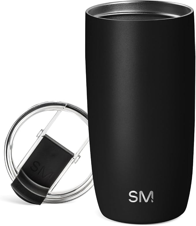 Simple Modern Travel Coffee Mug with Lid | 16oz | Black | Voyager Coffee Cup, Coffee Tumbler for Hot & Iced Drinks | Insulated Stainless Steel Travel Mug | Midnight Black by Unknown