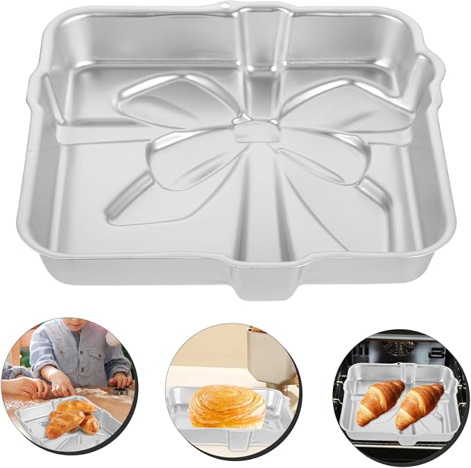OUNONA Aluminum Alloy Gift Box Cake Baking Pan Non-stick Baking Mold for Cakes Breads Desserts Easy to Use Reusable for Beginners Professionals - Image 7