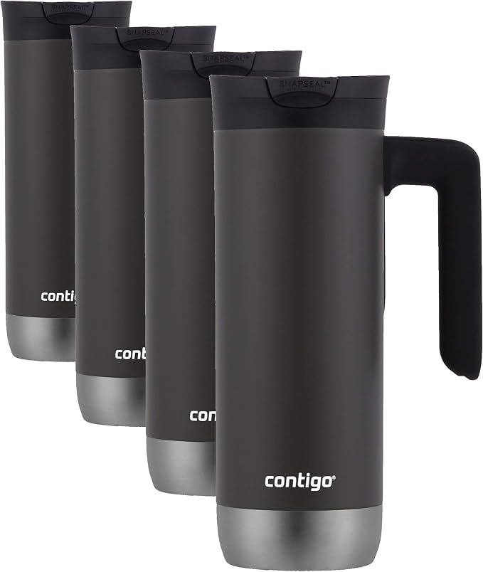 Contigo Superior 2.0 Stainless Steel Travel Mug with Handle with SNAPSEAL Lid,20oz.,(Pack of 4) by Unknown