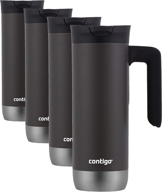Contigo Superior 2.0 Stainless Steel Travel Mug with Handle with SNAPSEAL Lid,20oz.,(Pack of 4) by Unknown