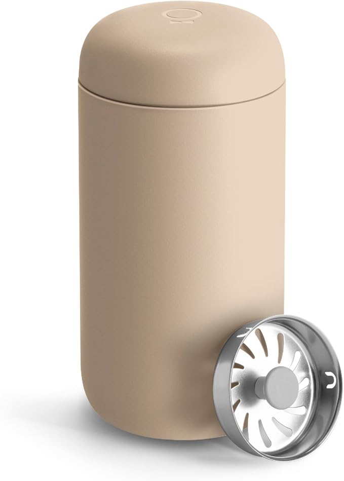Fellow Carter Move Ceramic Lined Travel Coffee Mug 12 oz Stainless Steel | No Metallic Taste Coffee Tumbler, Leak-Proof Lid, Dishwasher Safe, Hot 12Hr Cold 24Hr, BPA-Free, Fits Cup Holders, Sand Dune by Unknown