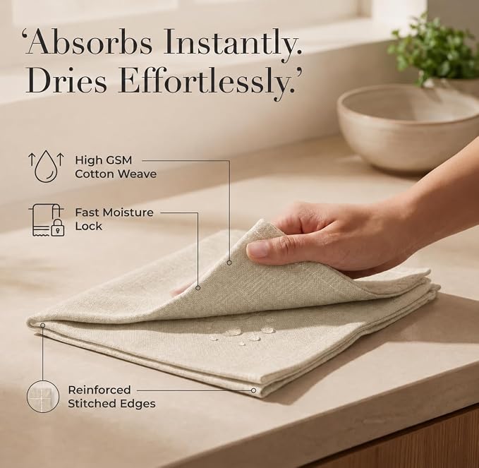 Urban Villa Cloth Napkins Cotton 20x20 (Set of 12) Beige/White - Image 7