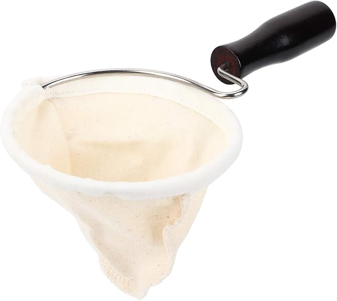 Handmade Coffee Filter Strainer Cloth Coffee Filter Handle Handmade Coffee Accessories Reusable Washable for Coffee Enthusiasts (L)