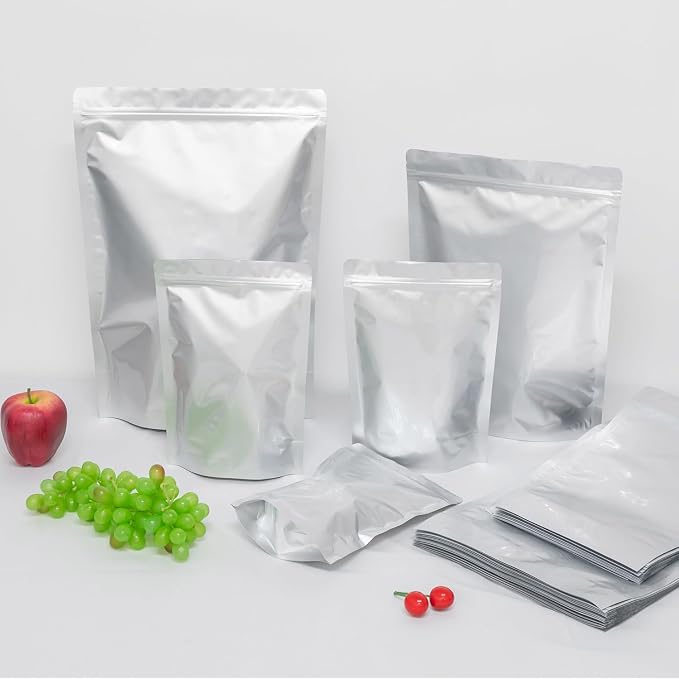 Mylar Bags 2Quart 50PCS 8"X12" for Food Storage with Oxygen Absorbers&Labels,10Mil Thick Resealable Zipper&Heat Seal Stand Up Pouches for Packaging Long Term,Dried Food,BPA Free - Image 7