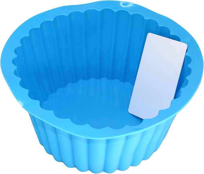 X-Haibei Giant Cupcake Pan Round Chocolate Cake Bread Bakeware Silicone Mold Top Dia. 7.8inch,Bottom 5.3inch, Height 3.5 inch