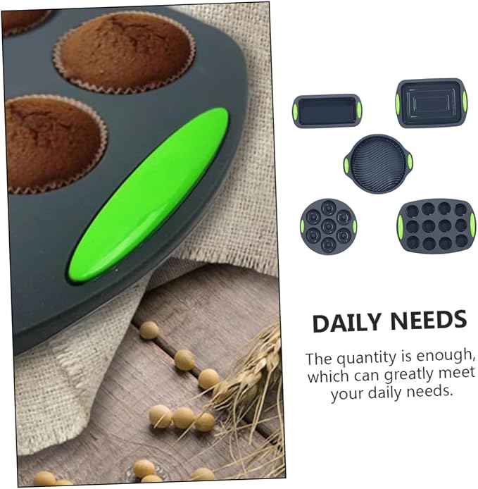 COLLBATH Quality Silicone Cake Mold Set Baking Pans for Baking Cake Pans Sets Grey - Image 7
