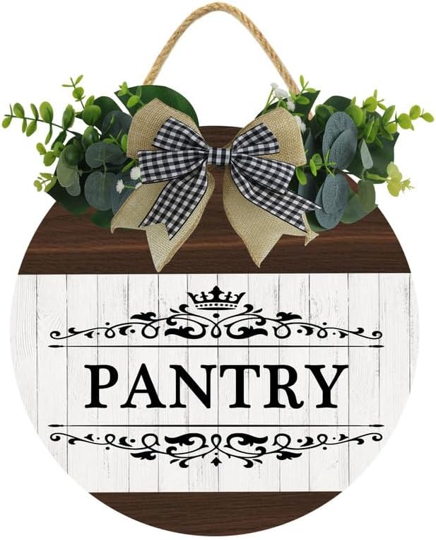 Uptell 12" Farmhouse Pantry Signs Pantry Wall Door Decor Farmhouse Pantry Wall Decoration,Wood Wall Hanging Plaque Sign for Pantry Room Kitchen Decor 12 Inch by Uptell