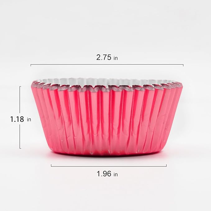 200 Pcs Red Foil Cupcake Liners Standard Baking Cups Muffin Paper Cases | Food-grade, Greaseproof & Sturdy Parchment, Cupcake Wrapper for Party, Christmas, Gift - Image 2