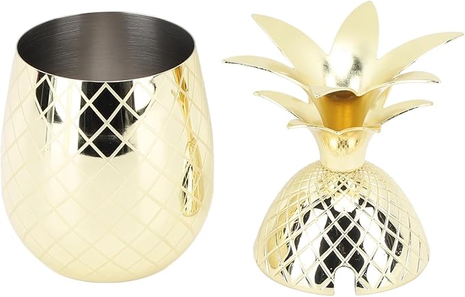 Design 500ml Stainless Steel Tumbler Cup with Lid, Reusable, Ideal for Bar and Party, Unique Cocktail Glassware (Gold) - Image 2