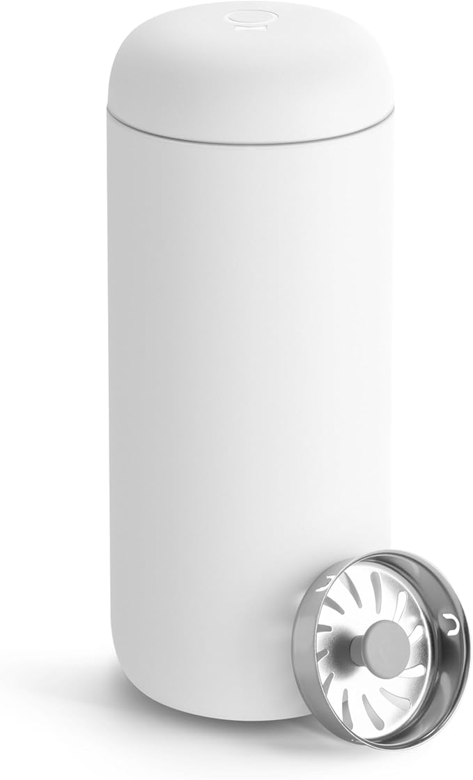 Fellow Carter Move Ceramic Lined Travel Coffee Mug 16 oz - Leak-Proof Lid | No Metallic Taste, Dishwasher Safe, Hot 12Hr Cold 24Hr, Stainless Steel Tumbler, BPA-Free, Fits Cup Holders, Matte White by Unknown
