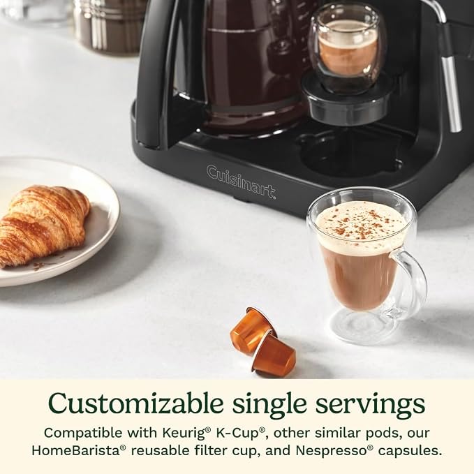 Cuisinart Coffee Center Barista Bar 4-in-1 Coffee Maker, Single-Serve Pods Compatible, Coffeemaker, Three Brewing Sizes, SS-4N1MBNAS, Black - Image 3