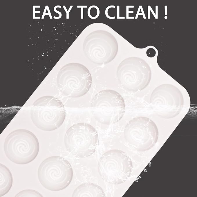 2Pcs 3D Spiral Shaped Silicone Baking Mold, 36-Cavity Nonstick Cream Shaped Cyclone Chocolate Mold for Mousse Cake Decoration, Silicone Spiral Flower Pan Mold for Candy Soap Ice Cube, White - Image 3