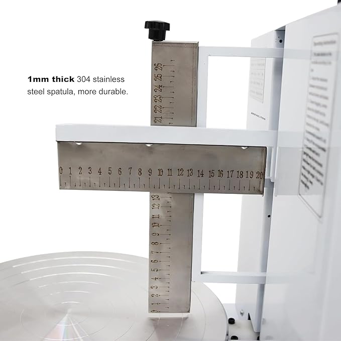 Electric Cake Decorating Machine Cream Coating Spreading Smooth Machine Surface Scraper for 4-12inch Cakes Adjustable Rotating Speed White