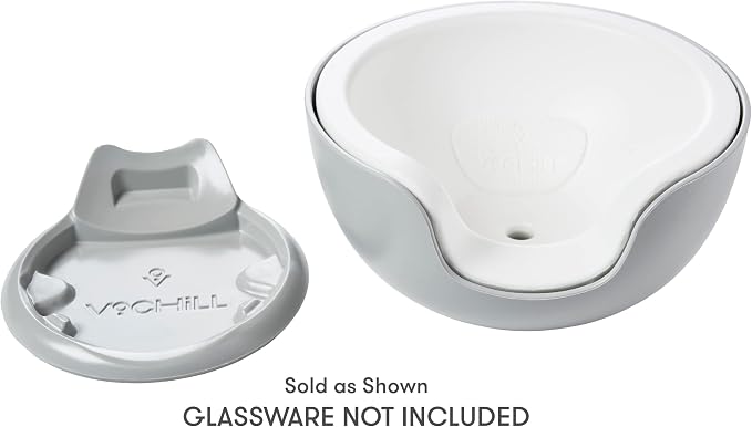 VoChill Stemless Wine Glass Chiller | Keep the Chill In Your Glass | Made In USA | Separable & Refreezable Chill Cradle | Actively Chills Stemless Glassware | Stone, Pair Stemless - Image 3
