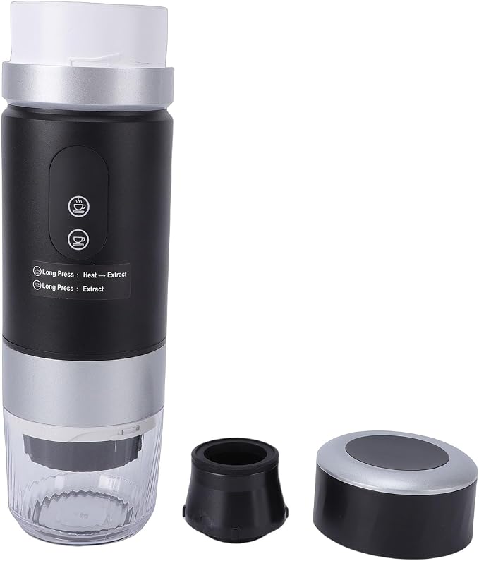Portable Coffee Machine Dual Battery 20 Bar Compatible for Camping Travel Office Ground Capsules Black - Image 7