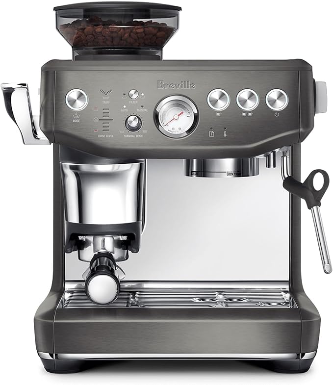 Breville BES876BST Barista Express Impress, Black Stainless Steel | Craft café-quality lattes and cappuccinos at home with this semi-automatic espresso machine with built-in grinder by Unknown