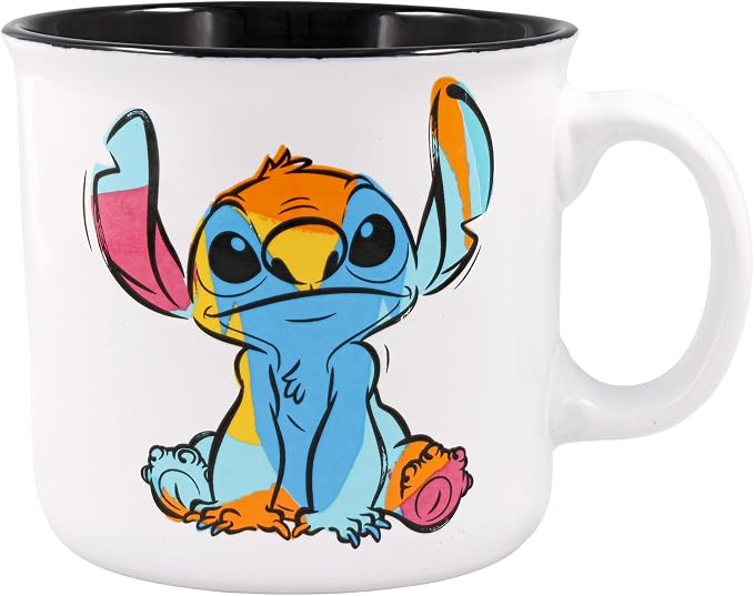 Silver Buffalo Disney Lilo and Stitch Ohana Abstract Ceramic Camper Mug, 20 Ounces - Image 2
