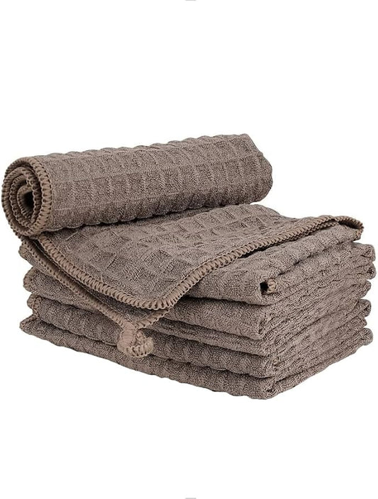 watchget 6 Pack Microfiber Espresso Barista Cleaning Towels, Light Brown | Professional 12"x12" Lint-free Rags; Highly Absorbent Cleaning Towels for Espresso Steam Wands & Coffee Bar Counters by watchget