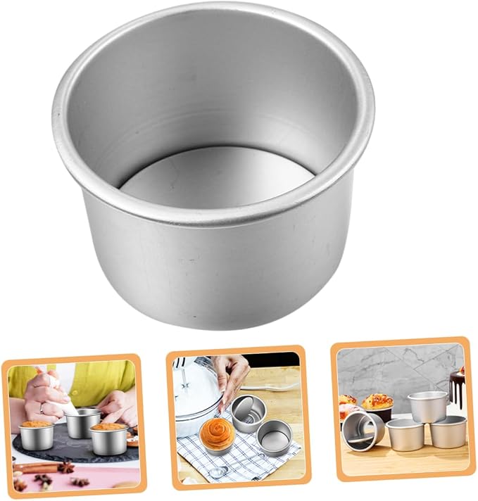 Ciieeo 6-Piece Removable Bottom Round Cake Pans Set 2-Inch Aluminum Alloy Baking Tins for Mini Cakes Nonstick Easy Clean Suitable for Home Baking - Image 7