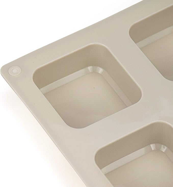 Hedume 4 Pack Silicone Soap Molds, 9 Cavities Square Soap Mold DIY Handmade Silicone Mold for Soap Making, Pudding, Muffin, Loaf, Brownie, Cornbread