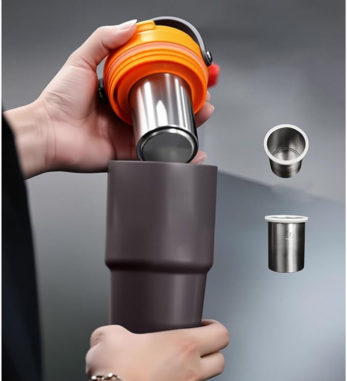 Portable Coffee Maker, 304 Stainless Steel Electric Coffee Mug, 600ml USB Rechargeable Brew Cup, Built in 500mAh Battery, Insulated Travel Maker for Camping Car Office - Image 3