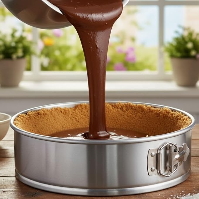 Soro Essentials- 10'' x 3'' Deep Aluminum Round Spring Form Pan- Leak Proof Cheesecake Pan Spring Form Pans with Removable Bottom and Quick Release Latch for Baking Cheesecake Cakes - Image 3