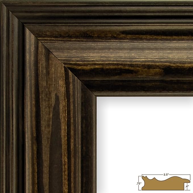 Craig Frames 17x22 Walnut Wood Picture Frame with Mat, Matted to 13x19 | Shatter resistant acrylic, white mat included, gallery wall decor, made in the USA - Image 2