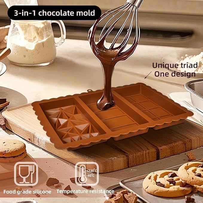 Chocolate Bar Mold - Food Grade Silicone Chocolate Molds, Non-Stick & Easy to Release Deep Mold for Dubai Pistachio Chocolates, Candy, Snacks, Desserts, Resin Art, Dishwasher Safe (2) - Image 4