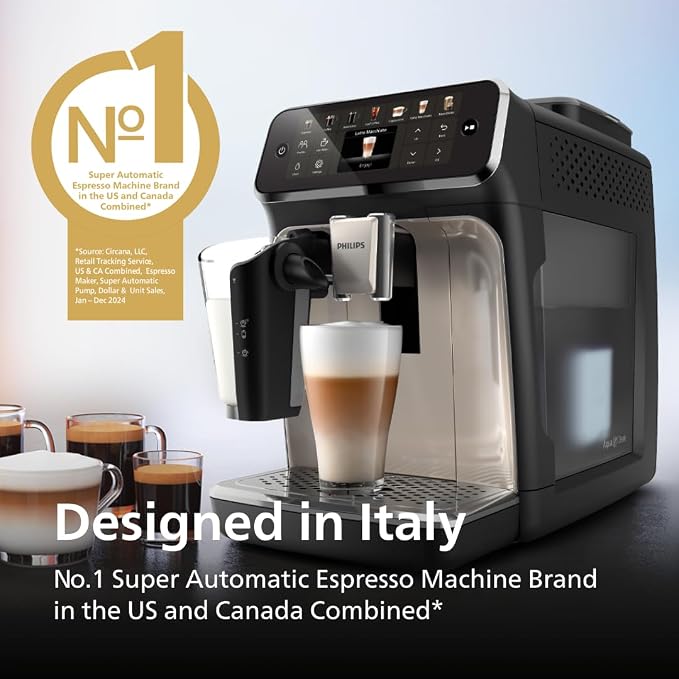 Philips 4400 Series Fully Automatic Espresso Machine – 12 Hot & Iced Coffees, Quick-to-Clean LatteGo Milk System, SilentBrew, QuickStart, Ceramic Grinder, Black Chrome (EP4447/90) - Image 7