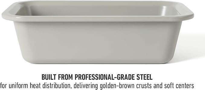 Calphalon Legacy 9 x 5 Inch PFA Free Nonstick Loaf Pan Baking Dish in Taupe, Heavy Gauge Steel Bakeware for Even Heat Distribution, Oven Safe Bread Pan for Cakes, Loaves, Meatloaf - Image 4