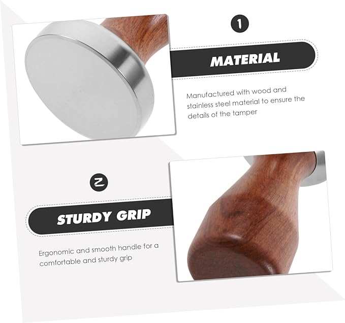 Espresso Tamper Stainless Steel Coffee Presser with Handle Flat Base Reusable Powder Press for Home and Professional Use