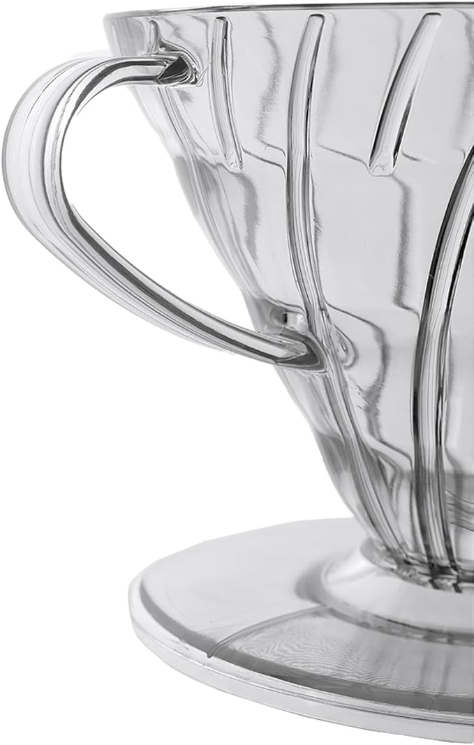 Pour Over Coffee Maker, Single Cup Plastic Coffee Dripper, Manual Porcelain Slow Brewing Accessories for Travel, Camping, Office, Home, Cafe, Coffee Gifts (Clear, Large)
