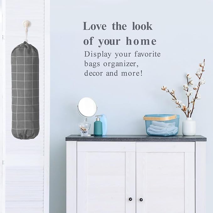 Plastic Bag Holder, Wall Mount Plastic Bag Organizer Dispenser, Heavy Duty Grocery Bag Storage Holder for Home Kitchen Camper - Image 7