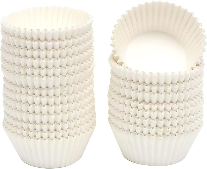 qiqee White Cupcake Liners, 600 Count, Standard Size by Qiqee