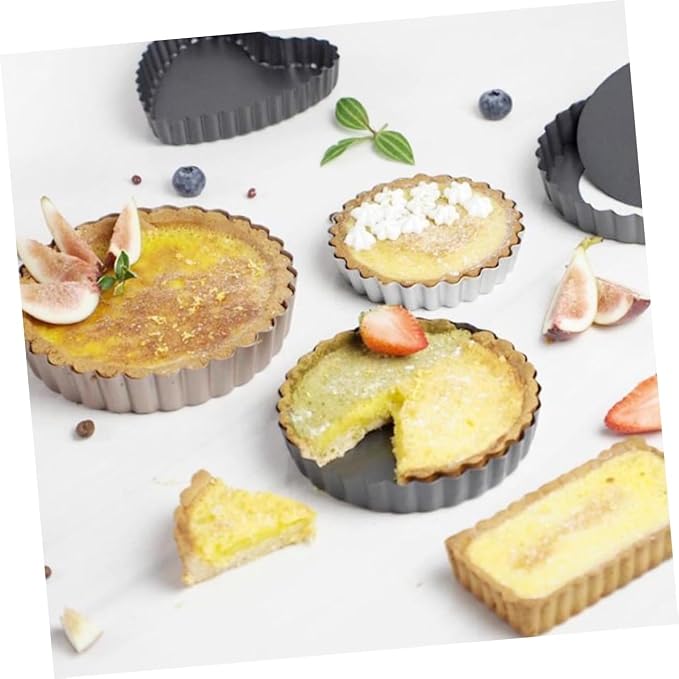 DECHOUS 4pcs Live Bottom Cake Molds Non-stick Bakeware Pan for Baking Pies Cheesecakes and Desserts for Home Kitchen - Image 2