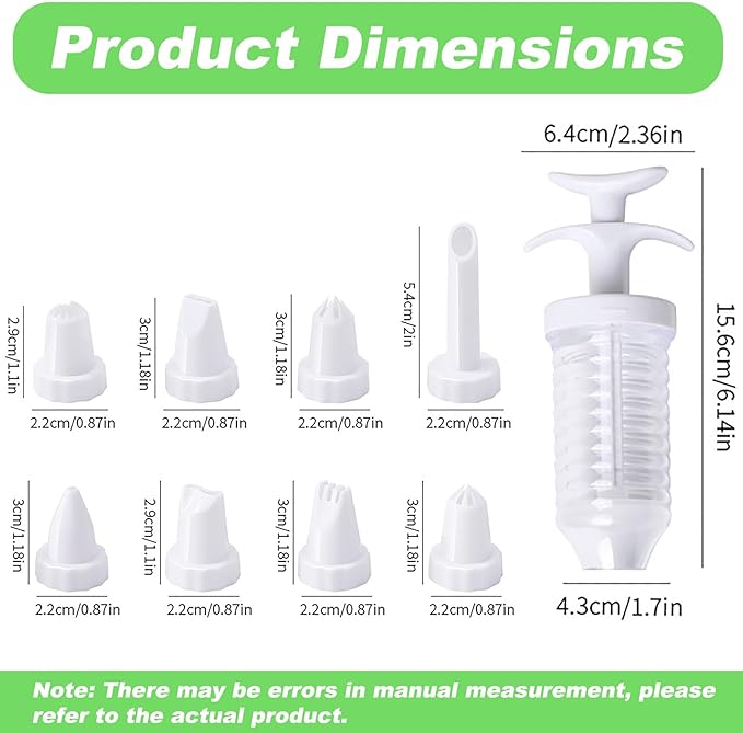 Suuker Cake Decorating Gun, Cupcake Icing Piping Kit, Cake Decorating Kit with 8 Piping Tips, Cupcake Injector/Decorating Icing Set, White