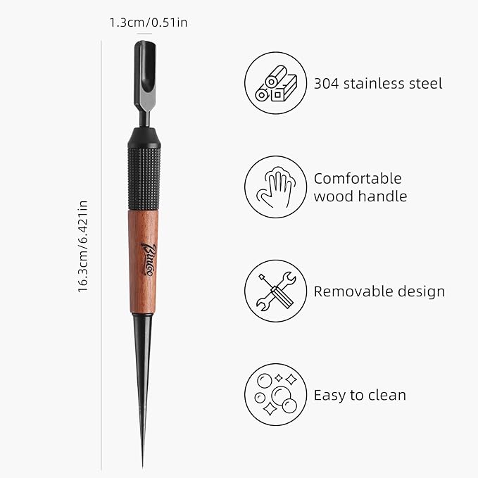 Bincoo Latte Art Pen for Coffee,Coffee Art Pen with Wood Handle,Espresso Coffee Latte Art Tools Accessories for Coffee Bar Barista