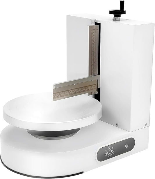 Cake Decorating Turntable, Cake Decorating Machine Cake Cream Spreading Coating Smearing Automatic Cake Frosting Machine with Adjustable Scraper for 4" to 12" Cake, 60-320RPM Rotating Speed