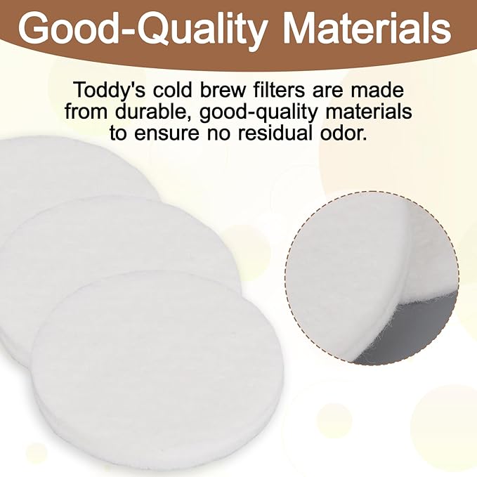 10pcs Cold Brew Coffee Filter Paper, Reusable Felt Filters Replacement Parts Accessories Supplies for Toddy Cold Brew System Coffee Maker